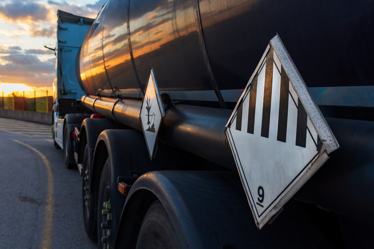 Truck with HazMat signs
